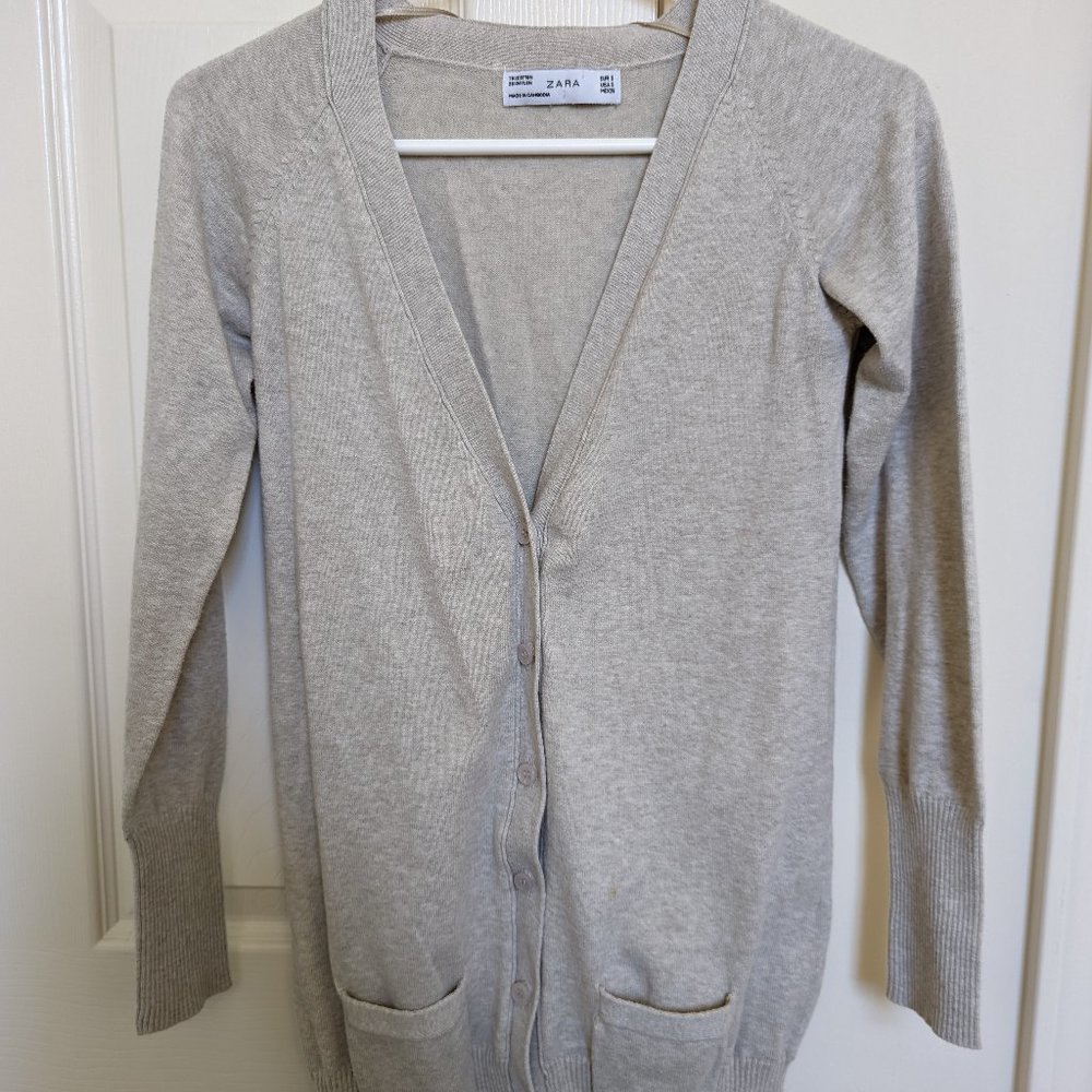 Zara beige button down cardigan size S
